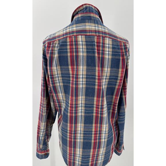J Crew Womens Flannel Shirt Blue Red Plaid Cotton Top Long Sleeve Blouse S - Picture 4 of 9